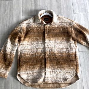 Faux Mohair Button up